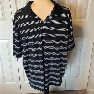 Champion C9 Black Striped Golf Polo Shirt Men's Duo Dry Short Sleeve Size Large